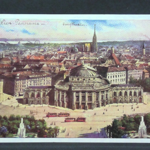 Wien Panorama mit Burgtheater Luftbild Gemälde JW 500180 F