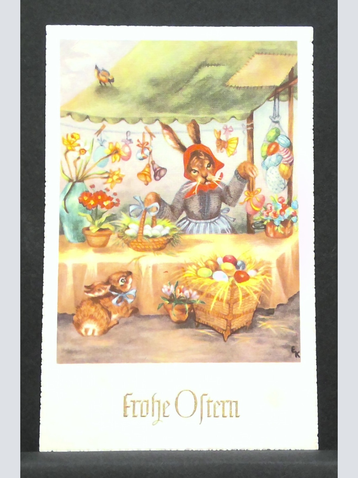 Frohe Ostern Hasen Marktstand Eier JW 410223 F