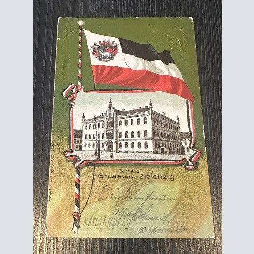 Gruss aus Zielenzig Rathaus Flagge Sulęcin Lebus Polen 75351