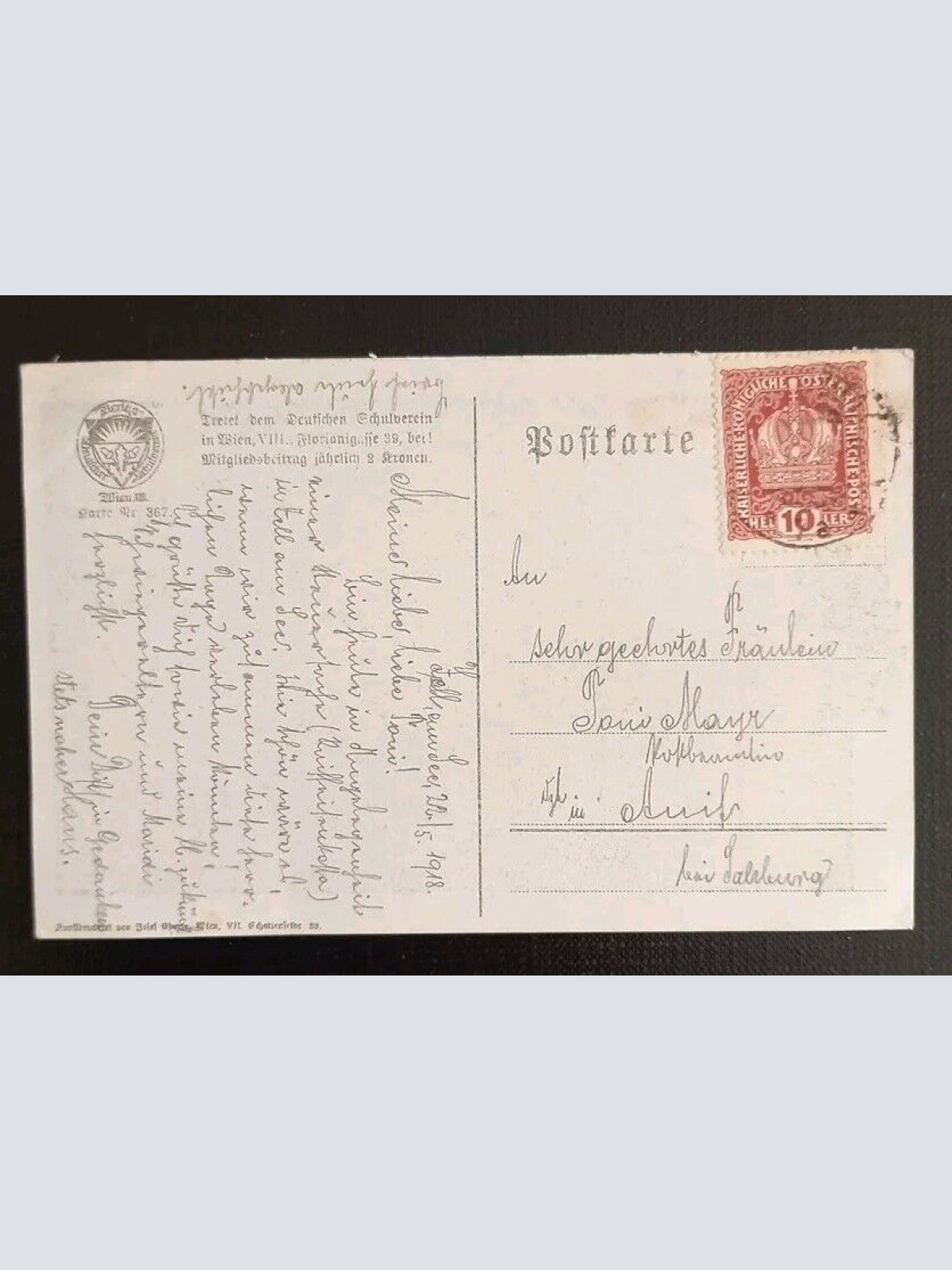 Künstlerkarte Deutscher Schulverein Nr.367 600504A Gr