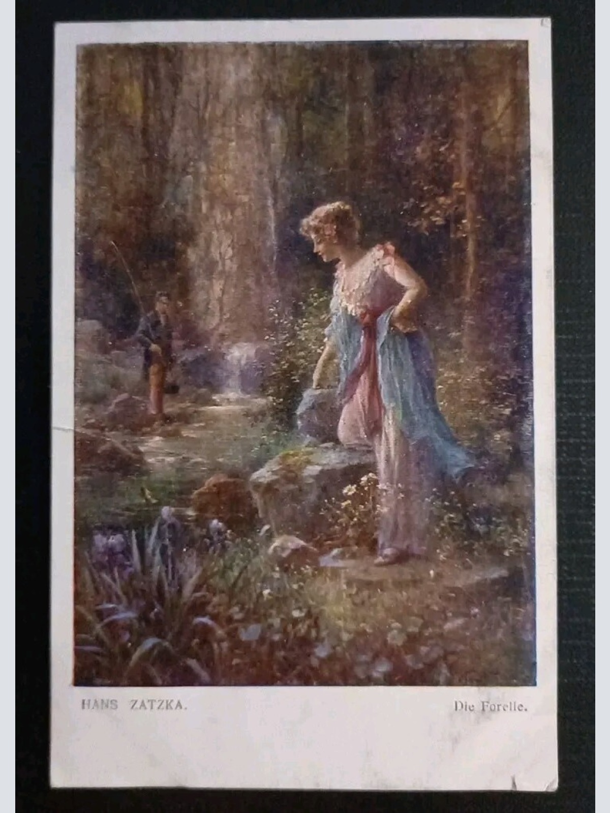 Künstlerkarte Hans Zatzka Die Forelle 600508A Gr