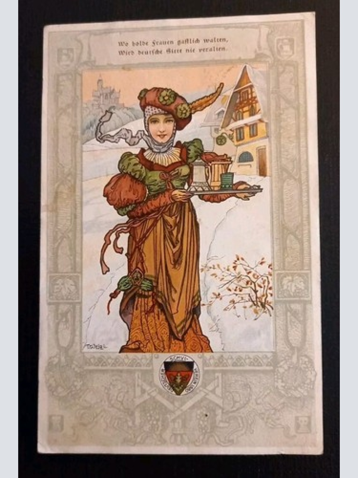 Künstlerkarte Deutsche Schulverein Wo Holde Frauen Gastlich Walten 600568A Gr