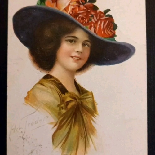 Künstlerkarte Mabel Hut 600632A Gr