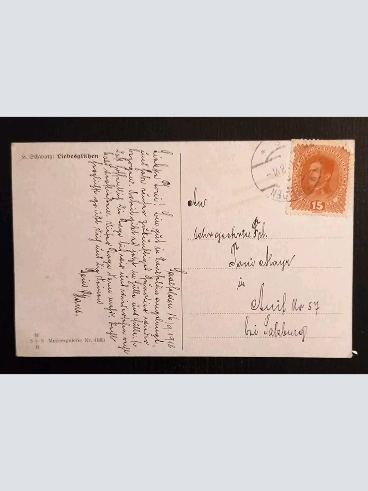 Künstlerkarte Liebesglühen 600592A Gr