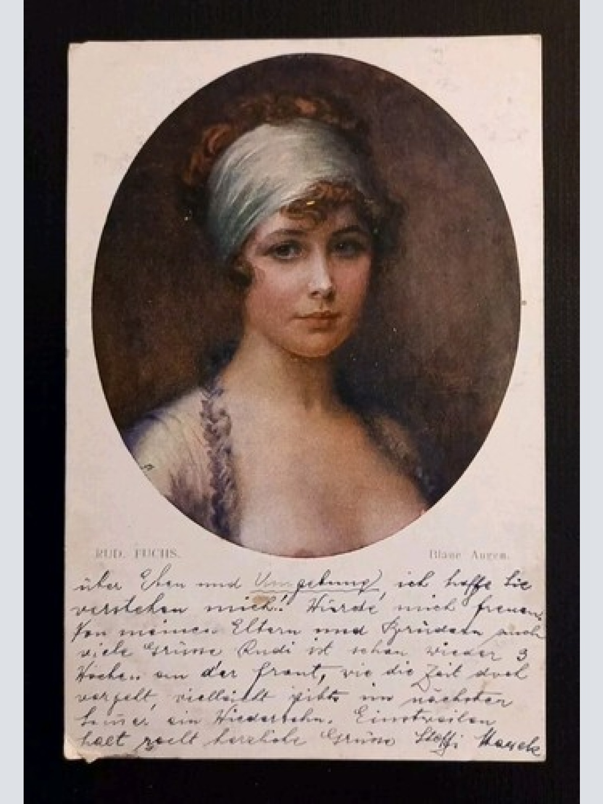 Künstlerkarte Rud.Fuchs Blaue Augen 600583A Gr