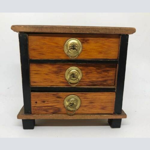 Biedermeier Kommode Miniatur Messing Beschläge 31687