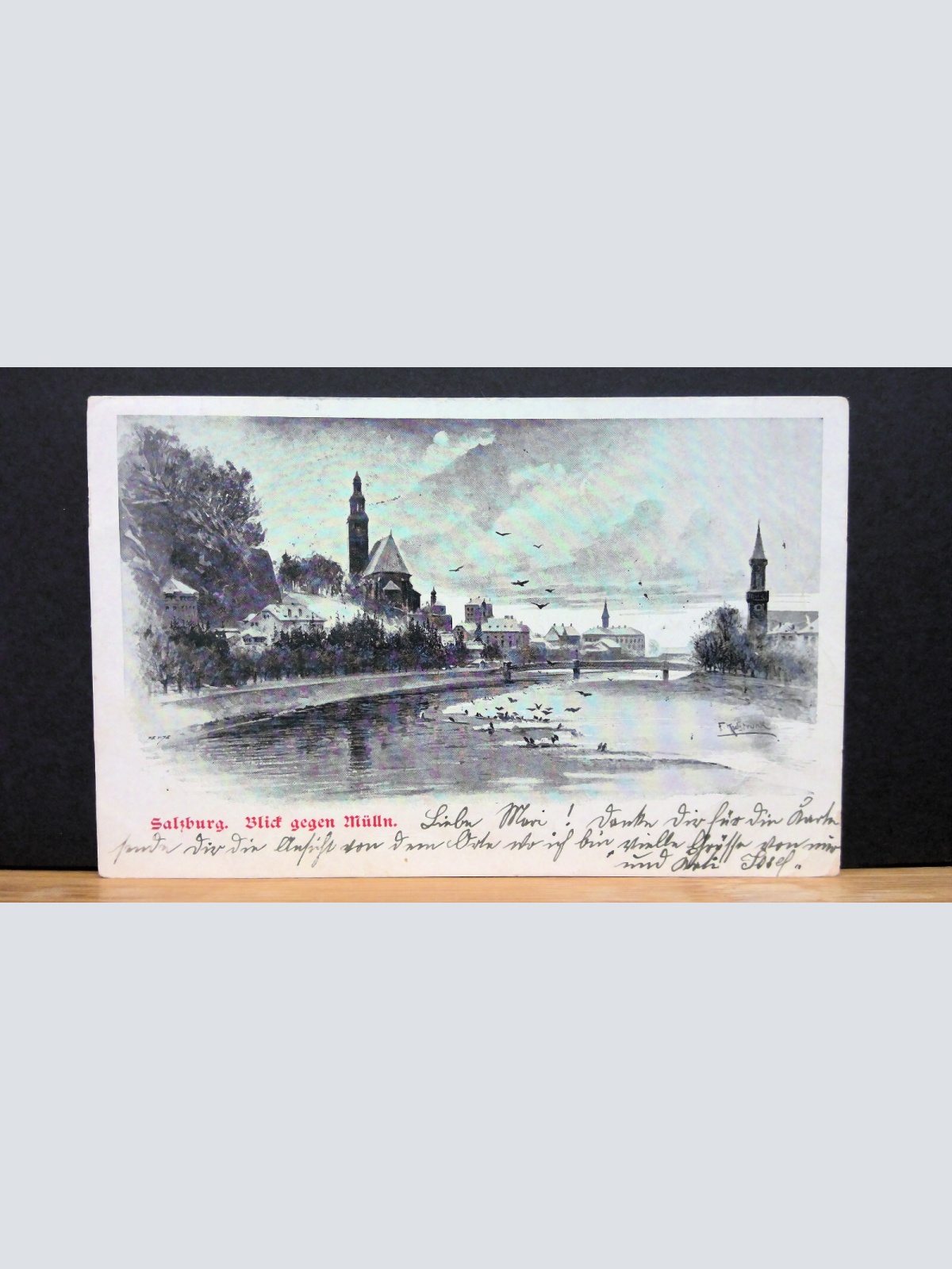 Salzburg Blick gegen Mülln Gemälde JW 650096 C