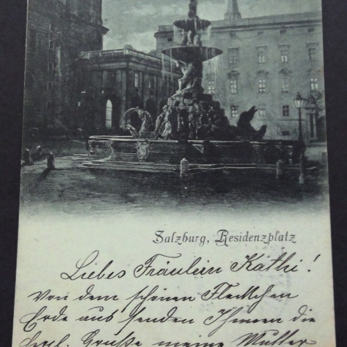 Salzburg Residenzplatz Mondscheinkarte Gemälde JW 650110 C