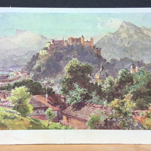 Salzburg vom Mozarthäuschen aus Hohensalzburg2 Gemälde JW 650309 C