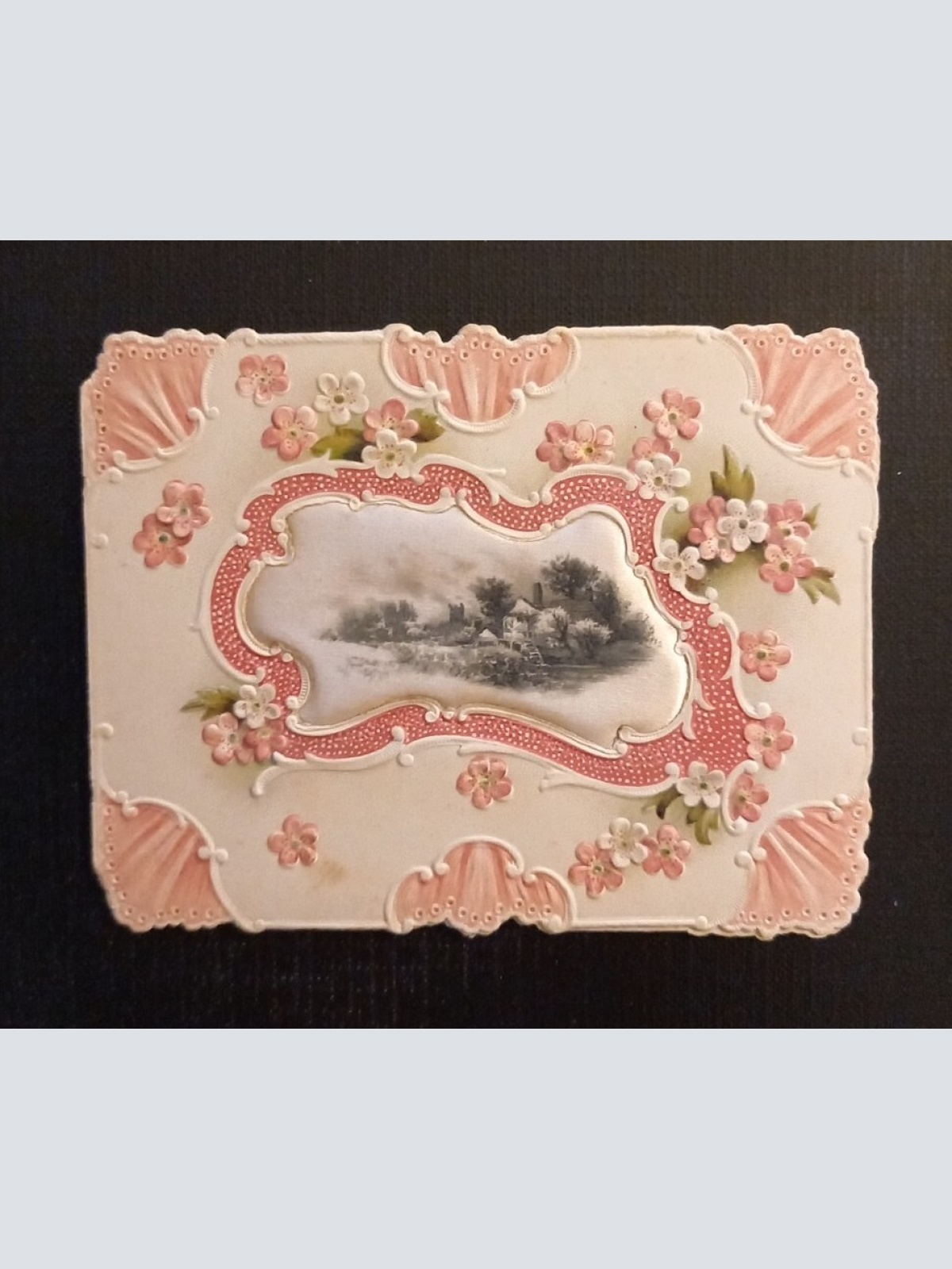 Prägekarte Rosa Blumen 5786 H