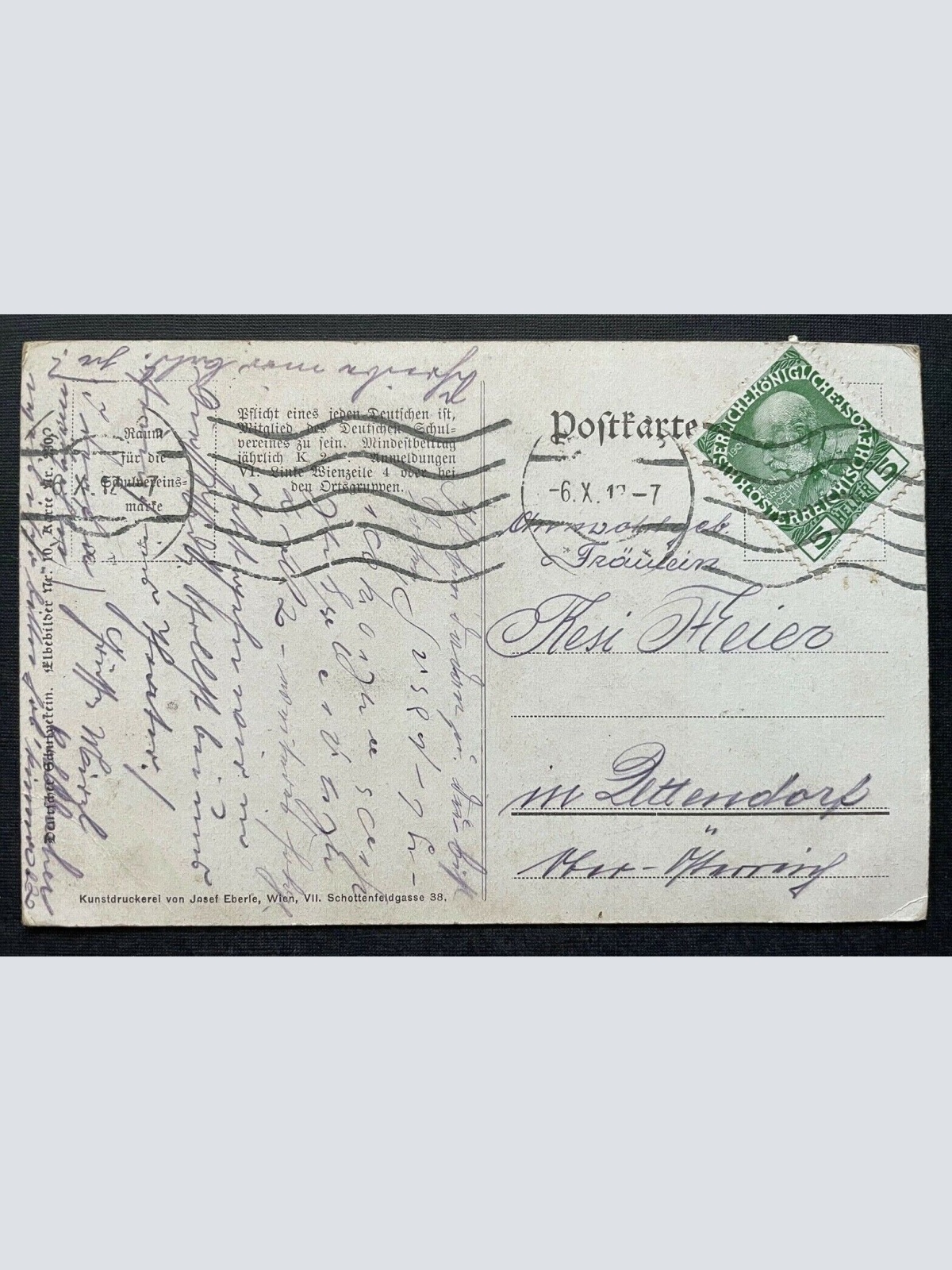 Deutscher Schulverein Schäferwand Berg Děčín Tetschen Stadt Tschechien 400277 TH