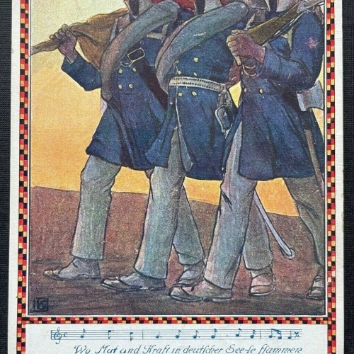 Deutscher Schulverein Mut & Kraft Noten Lied Soldaten Uniform Gewehr 400325 TH