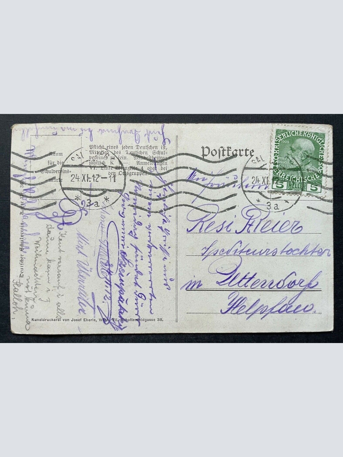 Deutscher Schulverein Mut & Kraft Noten Lied Soldaten Uniform Gewehr 400325 TH