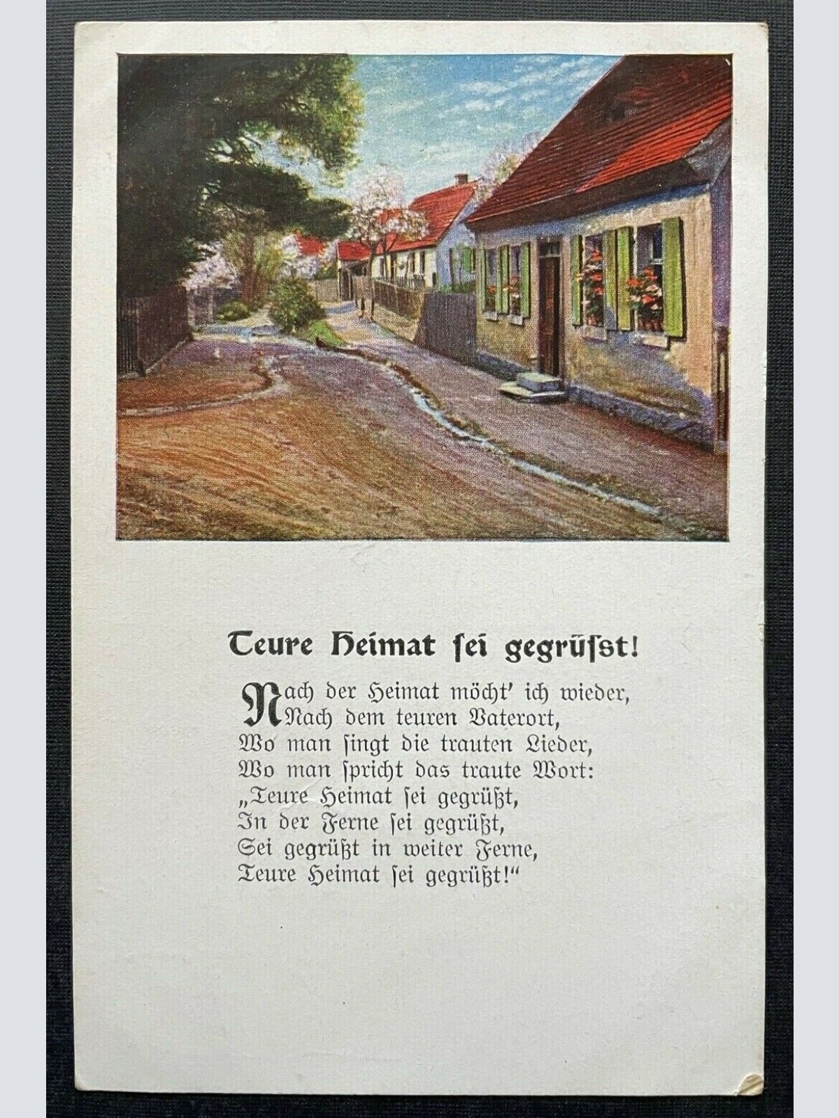 Teure Heimat Gedicht Spruch Malerei Haus Gasse Gebäude Baum 400265 TH A