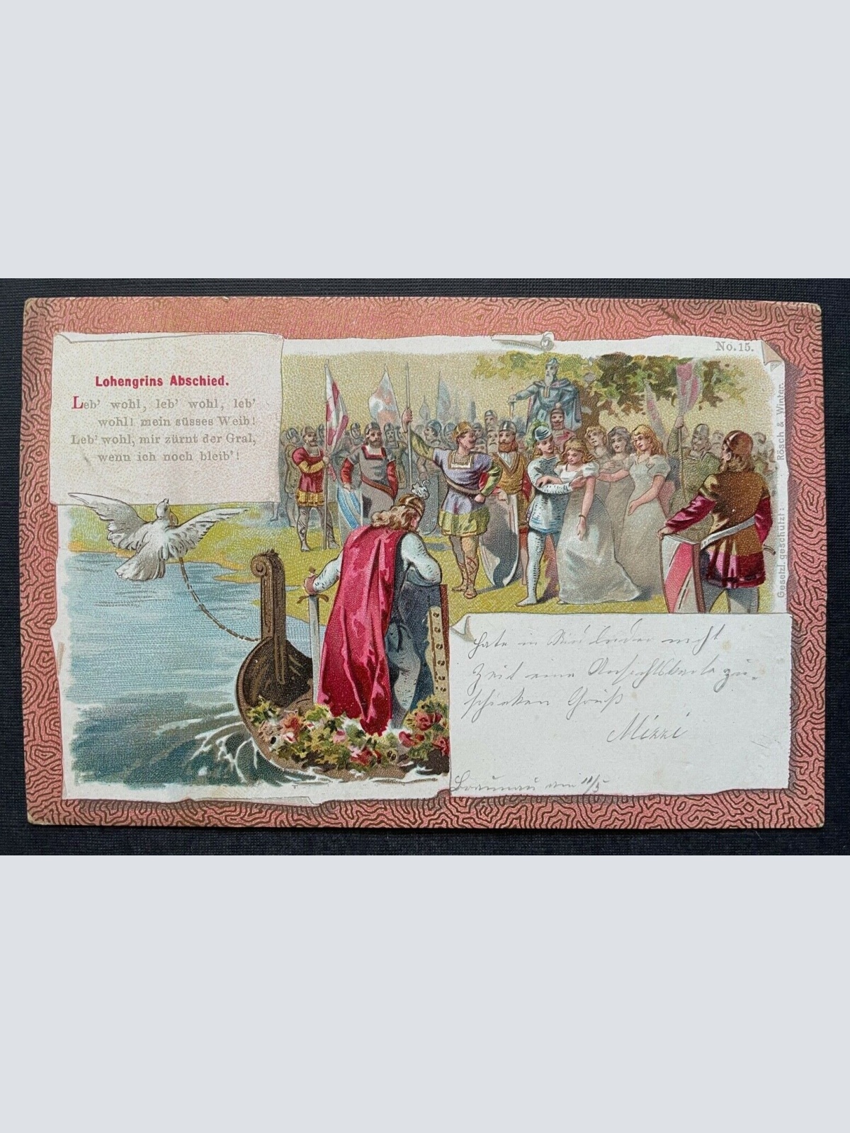 Lohengrins Abschied Wagner Text Boot Schwan Umhang Soldaten Gruppe 400299 TH A