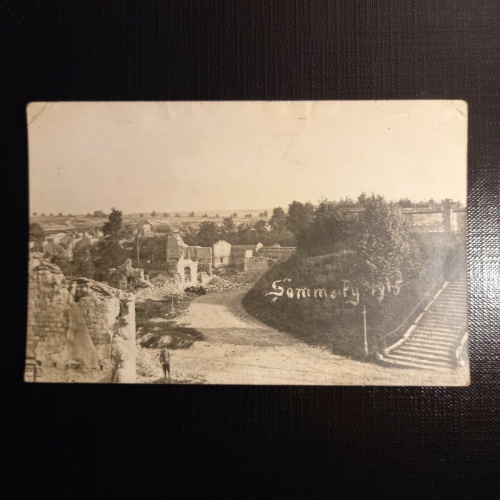 I WK Sommery Frankreich Stadt und Soldat 1915, 410491 gr C