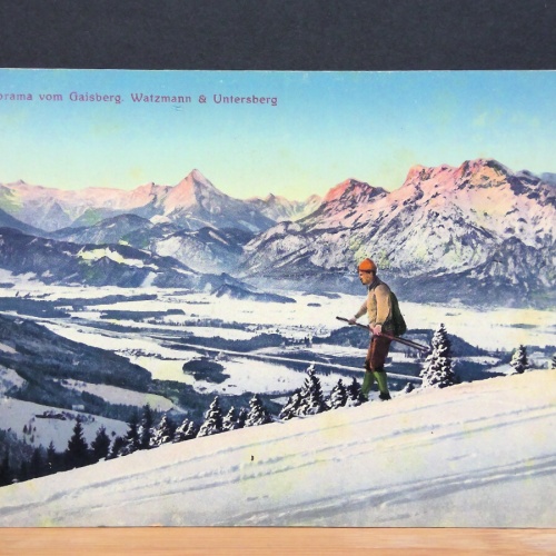 Panorama vom Gaisberg Watzmann Untersberg Ski Alpinsport Gemälde JW 650331 C
