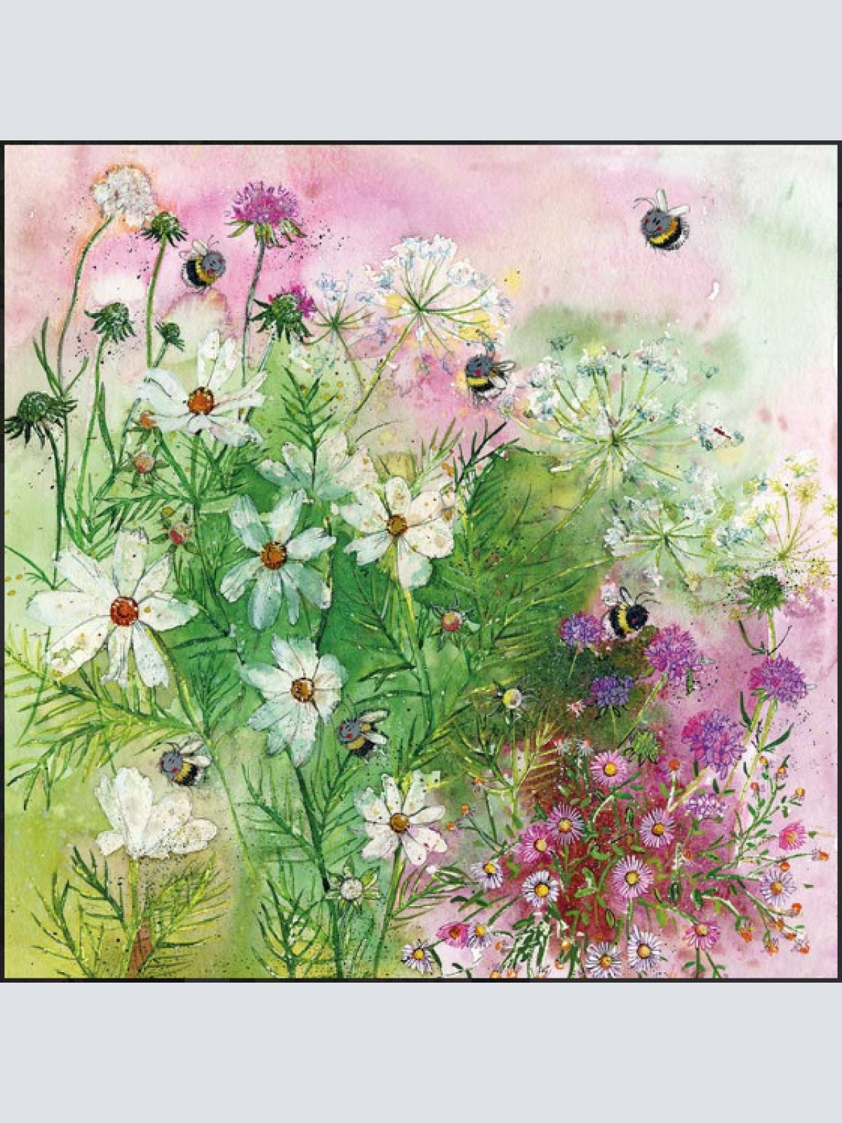 Alex Clark Karte Bienen im Sommer   140x140 mm incl. Umschlag  0035