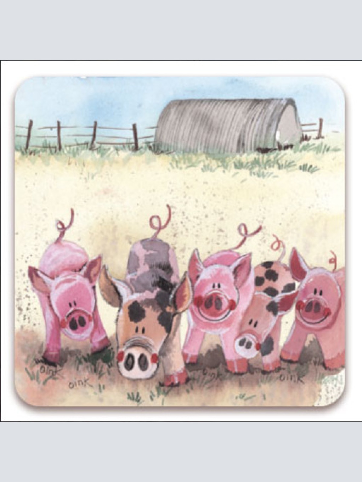 Alex Clark Karte Schweine Five little Pigs 140x140 mm incl. Umschlag 0040