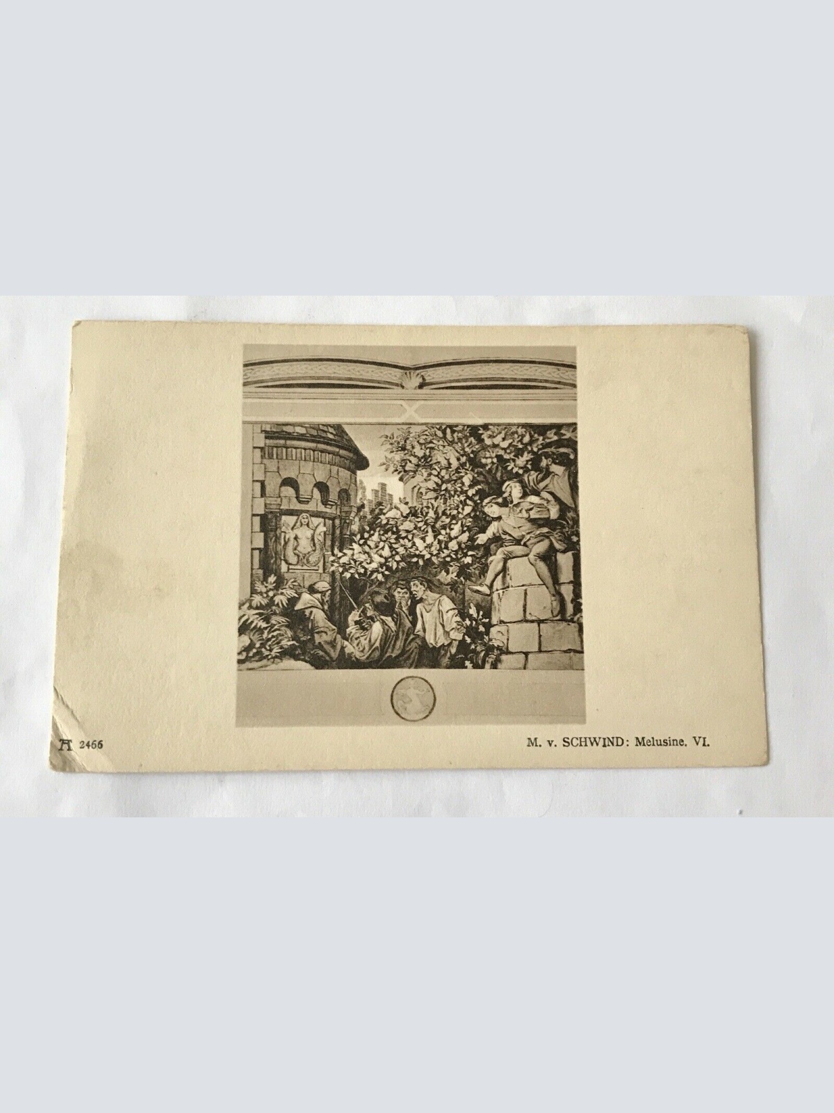 AK, Männer, Turm, Baum, Brunnen (20041 BW)