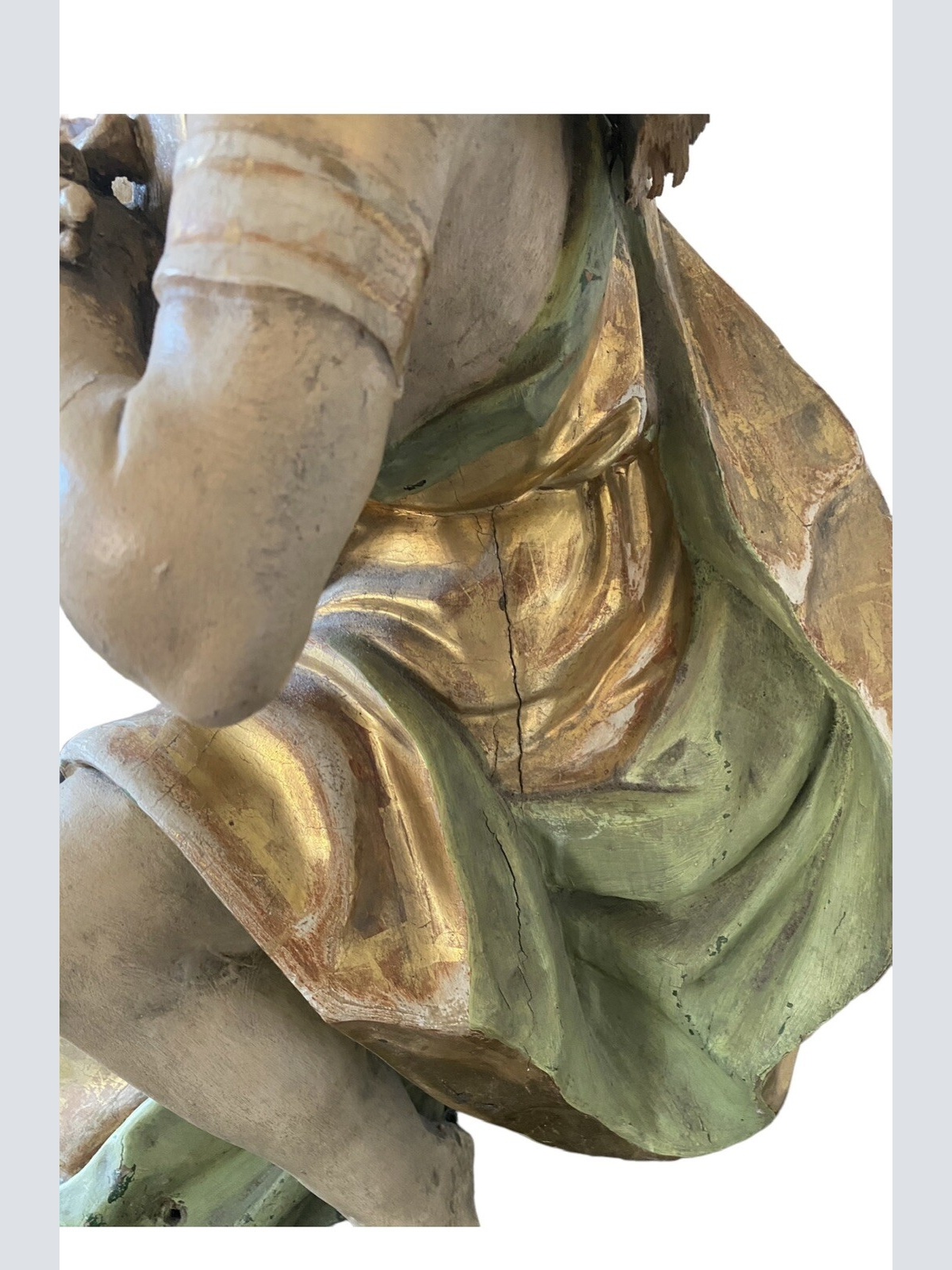 Großer Anbetungs Engel Holzengel Um 1900 Oder früher H 65 B 95 T 45