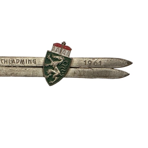 Schladming Anstecknadel Ski 1961 Steiermark 7.2 cm Lang  165803