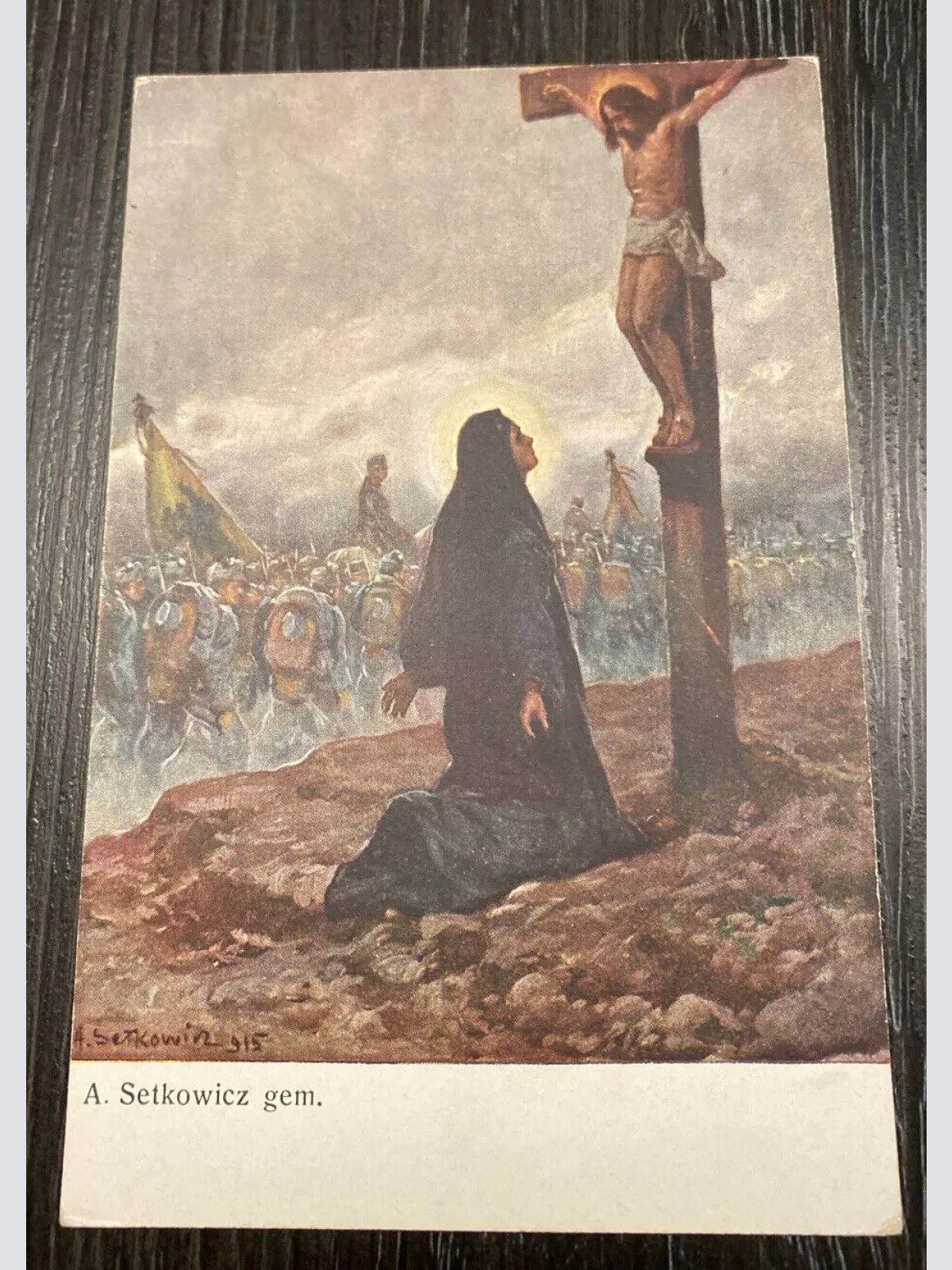 Patriotika I WK Soldaten Jesus am Kreuz Setkowicz gem.  Rotes Kreuz No 314 80136