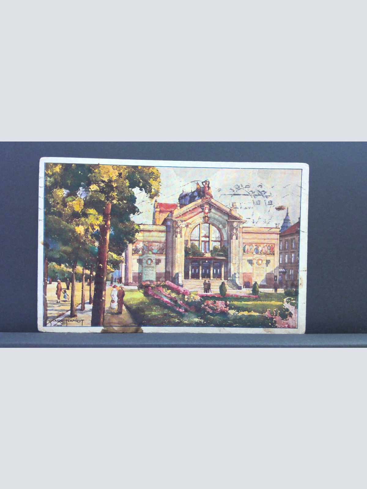 Oskar Schmidt Pardubice Mestske divadlo Gemälde JW 650447 C