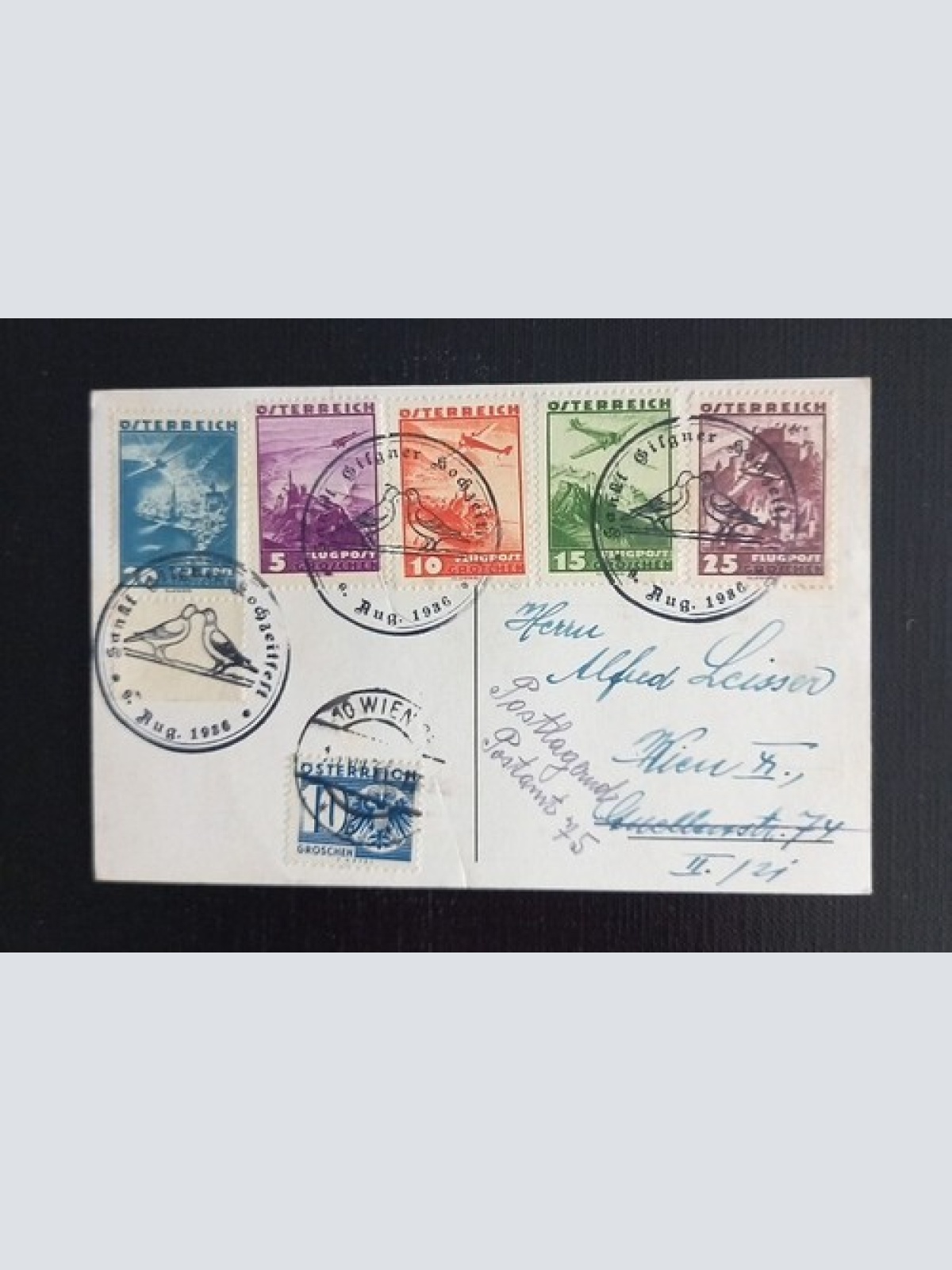 Flugpost St.Gilgen Hochzeit Österreich 165310 G