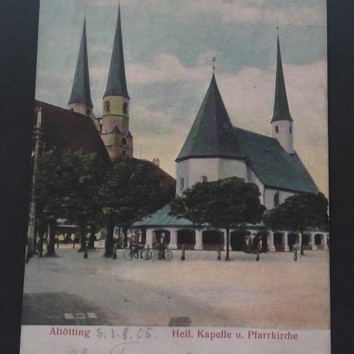 Altötting Heilige Kapelle und Pfarrkirche Tiefdruck JW 500254 C