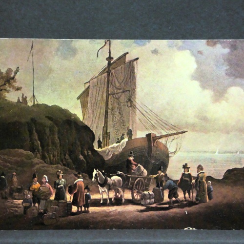 Dessins Künstlerkarte Serie 557 Schiff Hafen Ladung löschen 400534 jw J