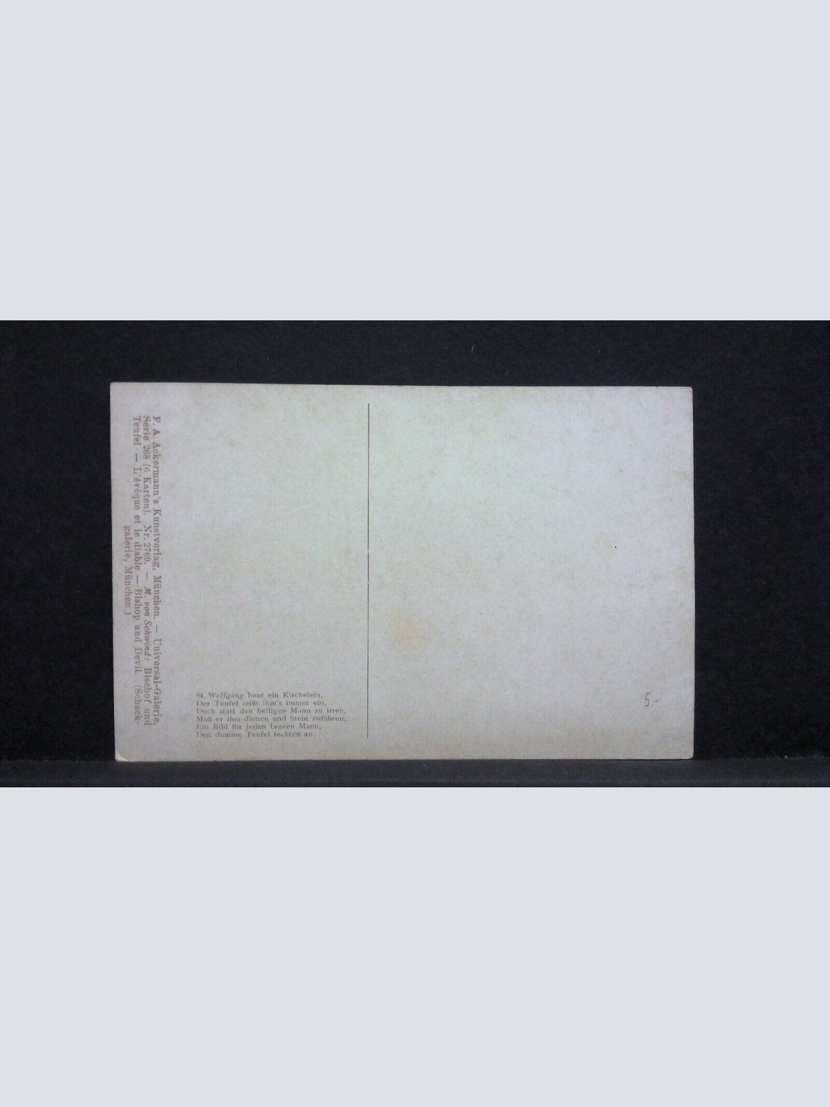 Künstlerkarte M von Schwind Bischof und Teufel 140409 jw J