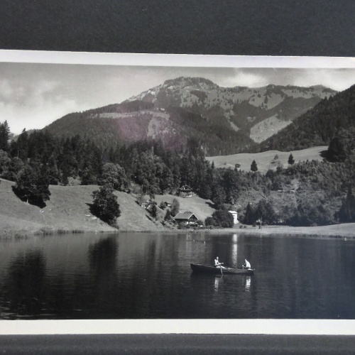 Unterwössener See mit Hochgern Berge Boot 140423 jw J