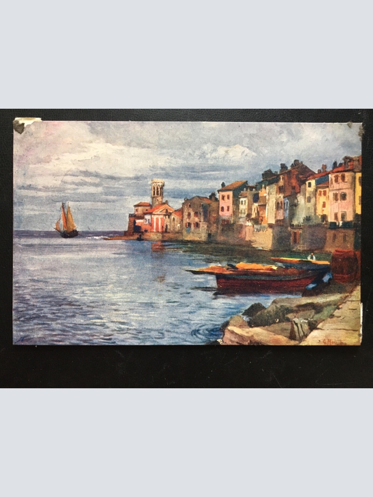 Häuser am Meer - Ufer Küste - Segelschiff Boot 270005 TH