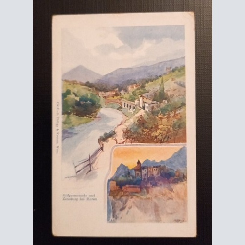 Gilfpromenade und Zenoburg bei Meran 800035 Ga E