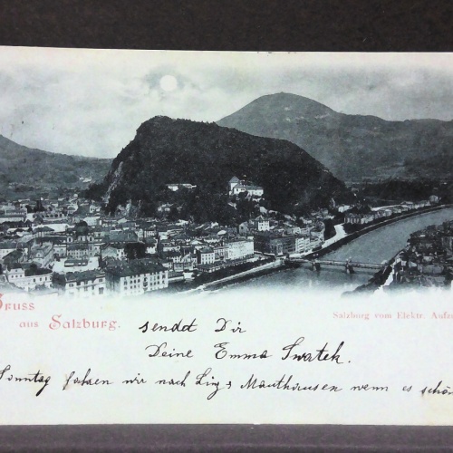 Gruss aus Salzburg vom Elektrischen Aufzug Mondkarte JW5886