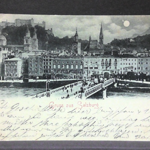 Gruss aus Salzburg Stadtbrücke Mondkarte JW5866