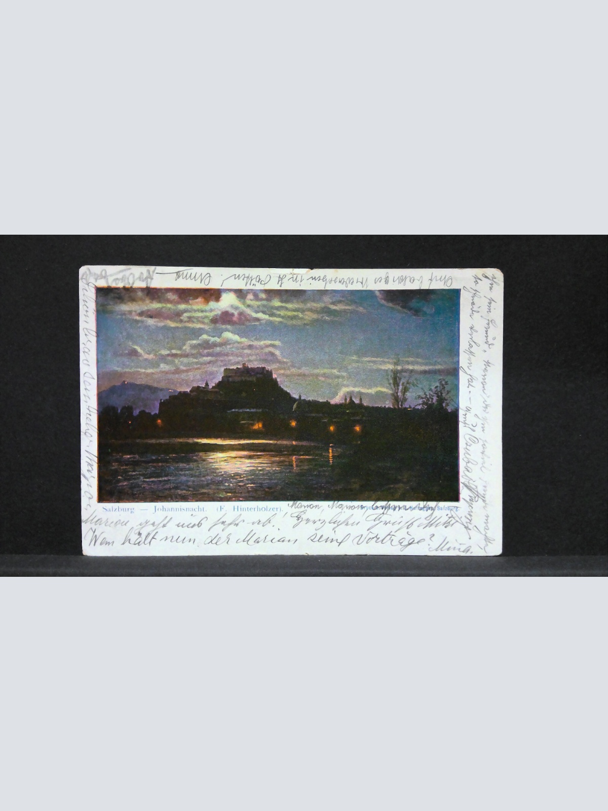 Salzburg Johannisnacht Mondkarte Künstlerkarte F Hinterholzer JW5736