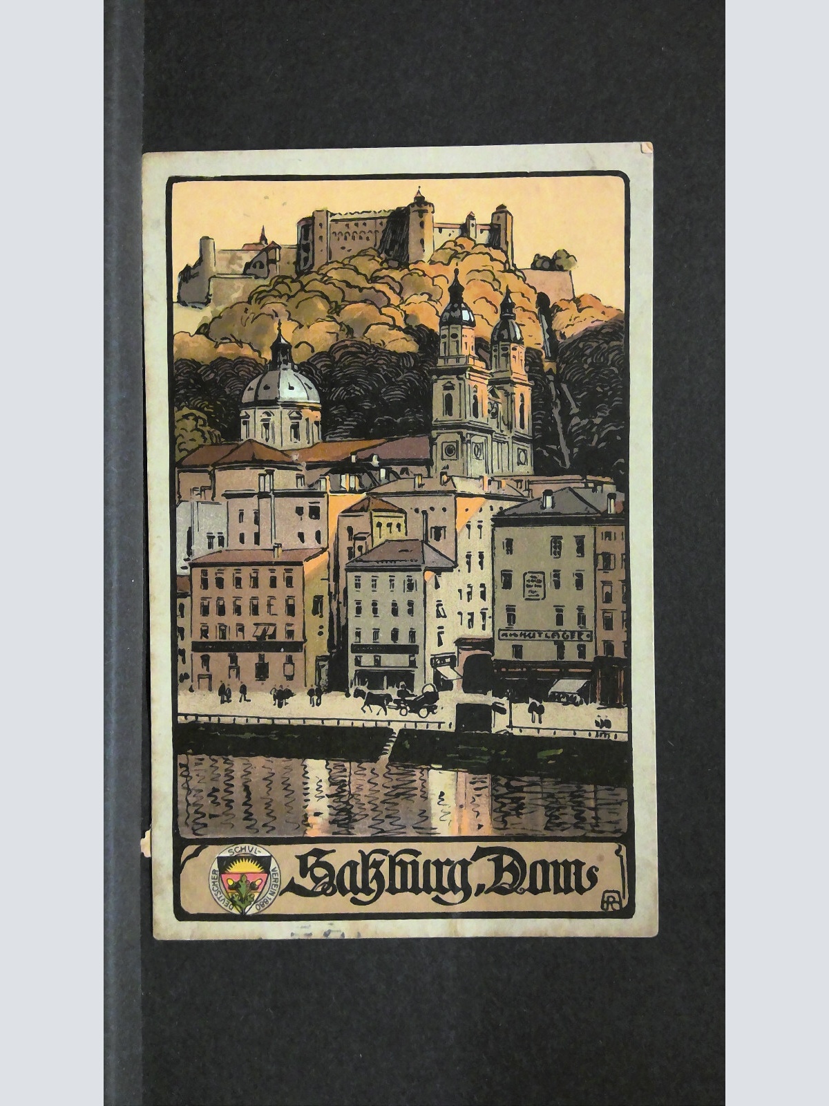 Salzburg Deutscher Schulverein 1880 Zeichnung Künstlerkarte JW5731