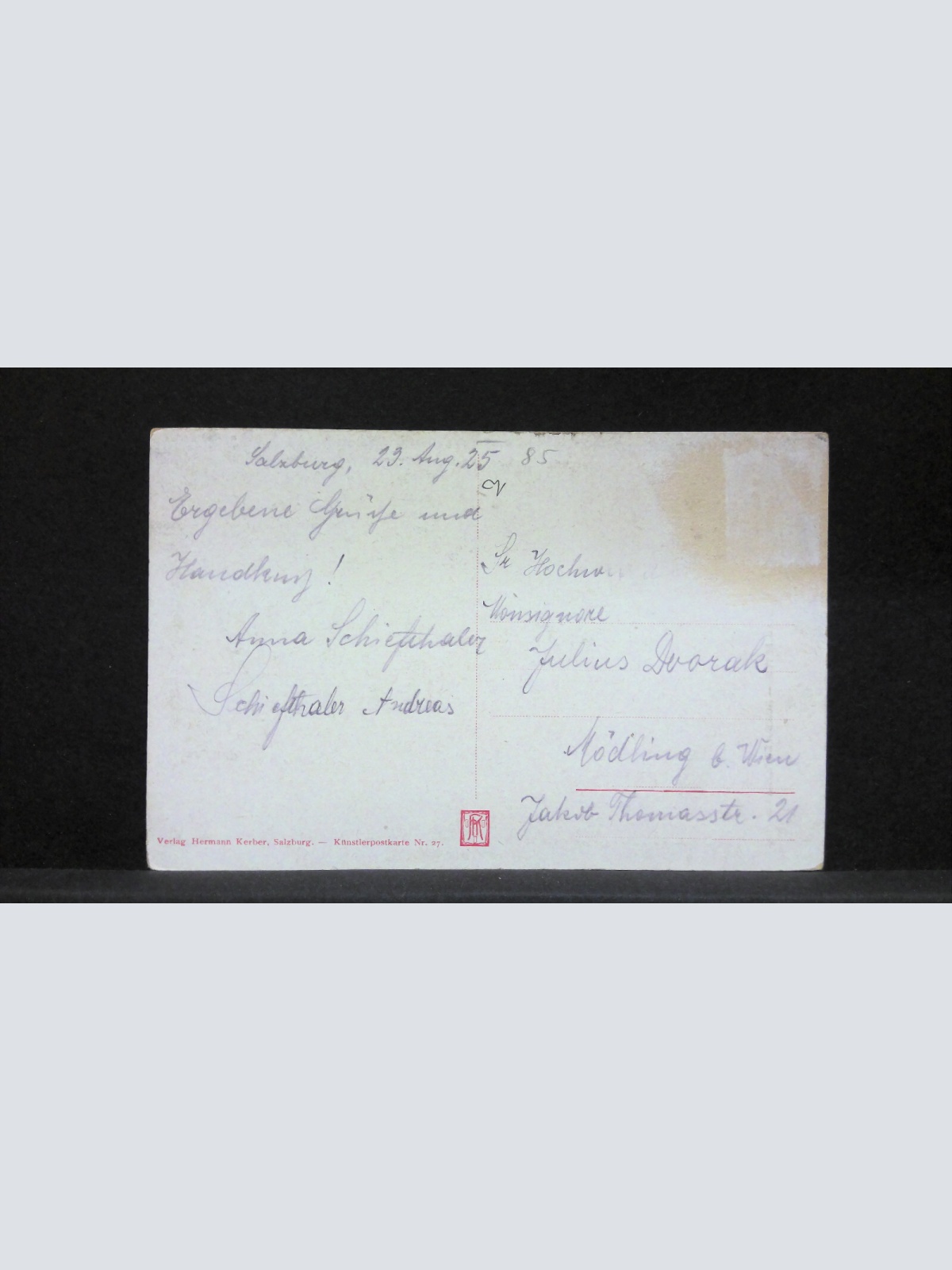 Salzburg Hohensalzburg Klausentor Humboldtterasse Künstlerkarte JW12345