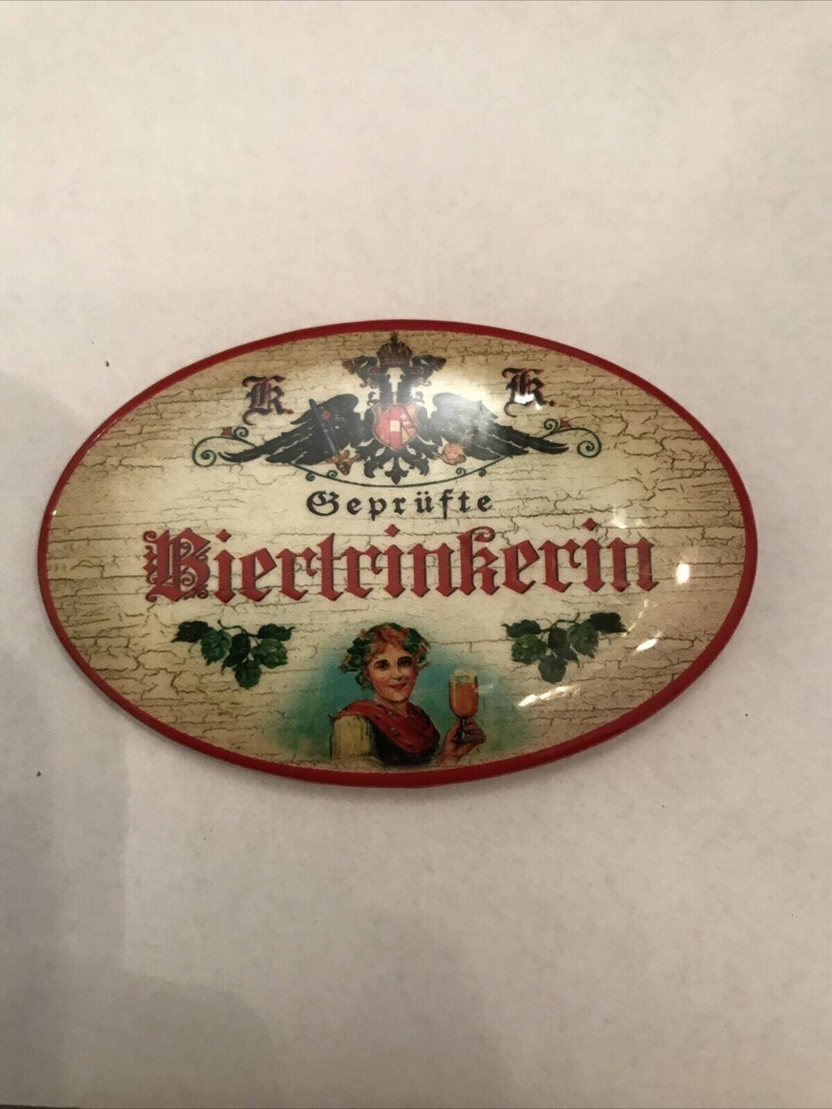 K&k nostalgie flaschenöffner magnetisch biertrinkerin 7x4,5cm