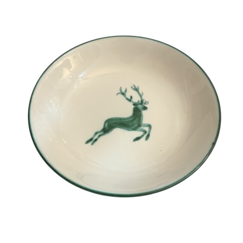 Gmundner Keramik Grüner Hirsch Suppenteller klein