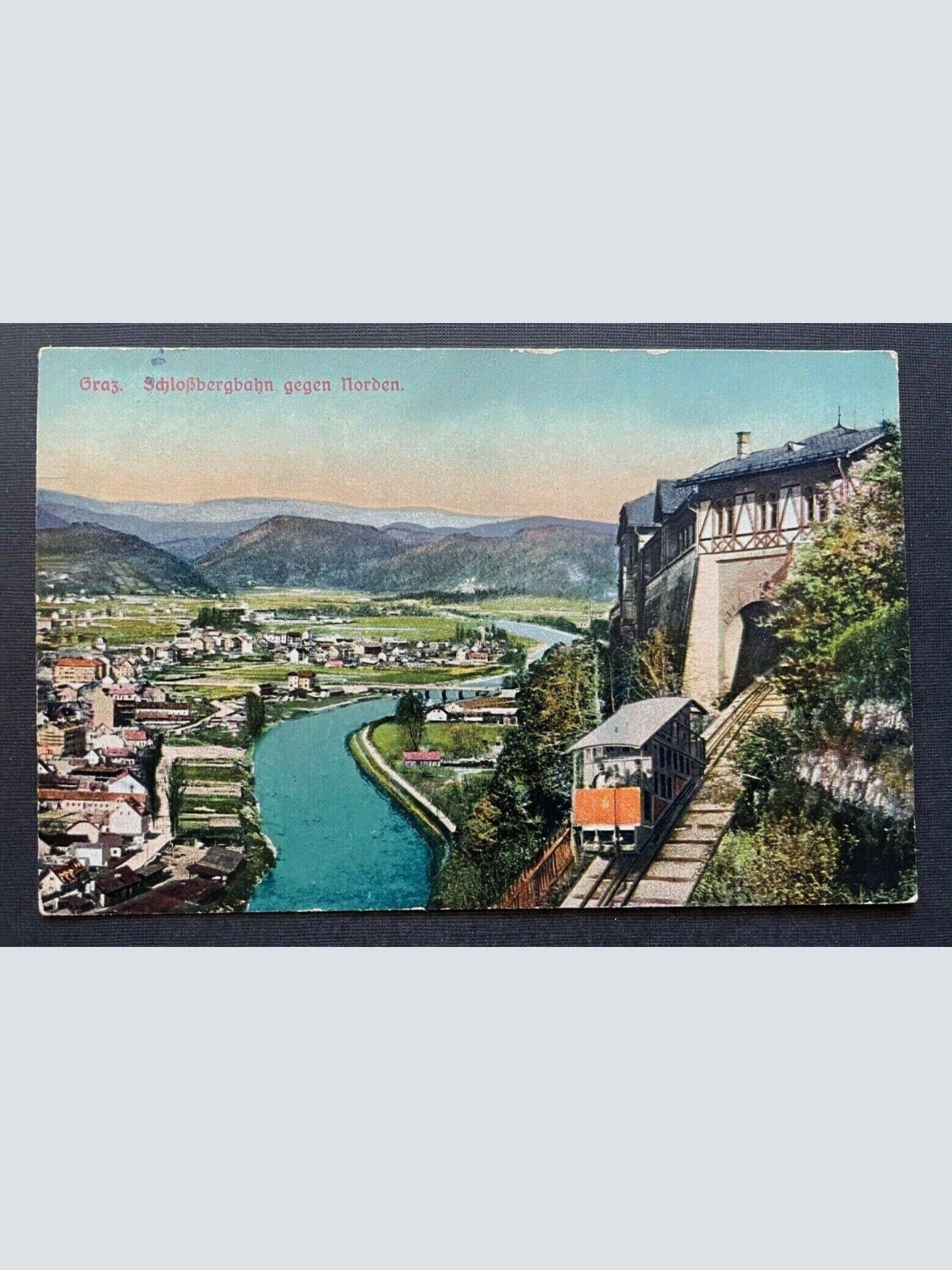 Graz schloßbergbahn g.norden stadt zug mur fluss steiermark österreich 402375 th
