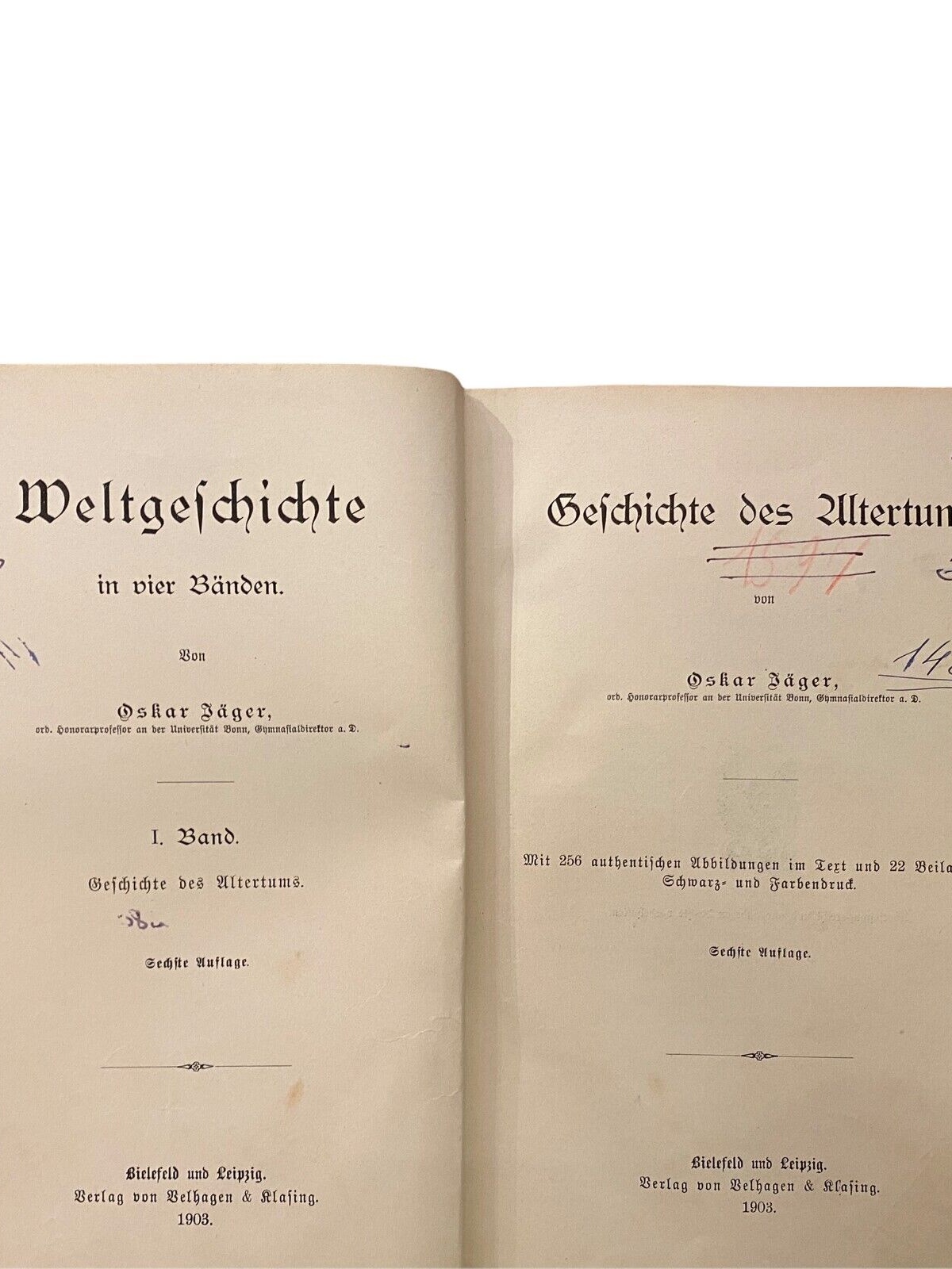 1163 Oskar Jäger GESCHICHTE DES ALTERTUMS HC + ABBILDUNGEN