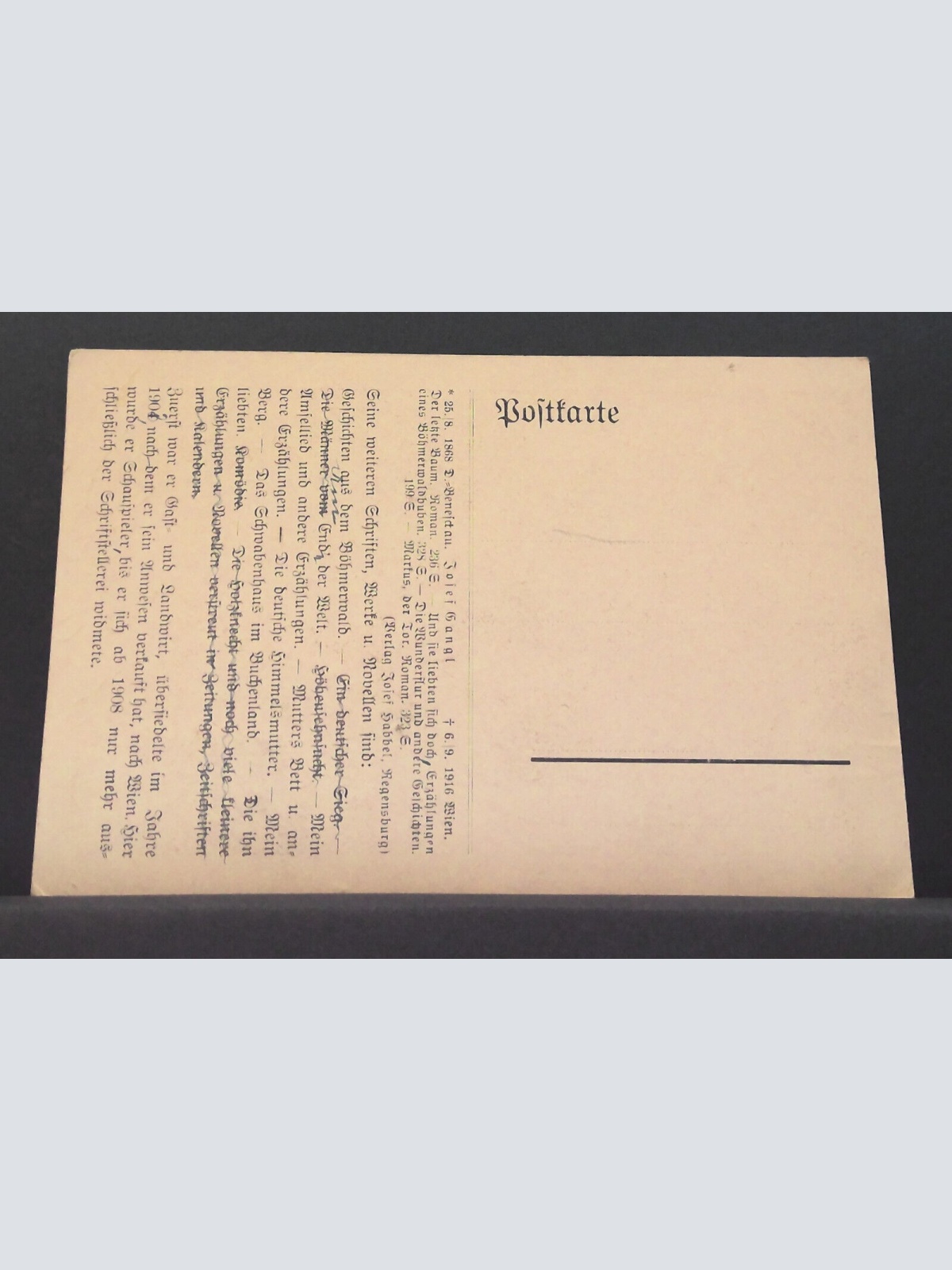 Josef Gangl Schriftsteller Porträt JW 650465 C