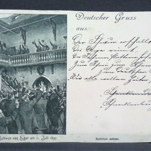 Deutscher Gruss Der Schwur von Eger 11. Juli 1897 Gemälde JW 500231 C