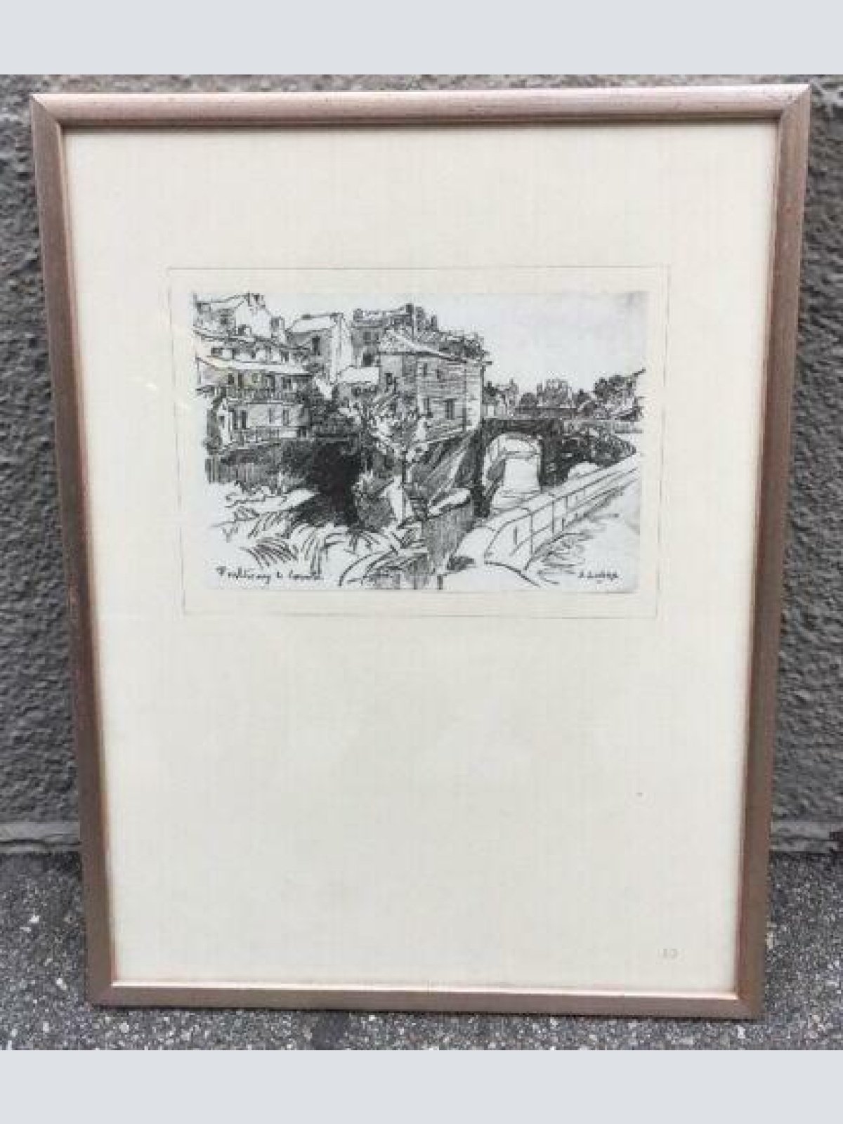 Auguste Lepere Fontenay le Comte Lito 1912   gerahmt 46.5 X  35.5 cm 14540