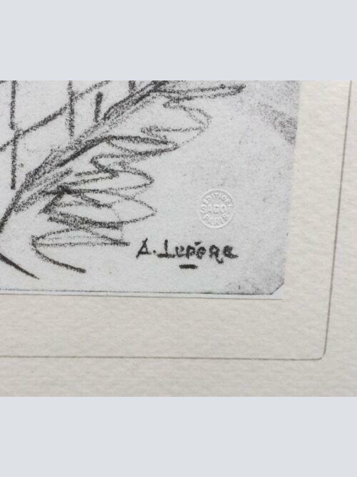 Auguste Lepere Fontenay le Comte Lito 1912   gerahmt 46.5 X  35.5 cm 14540