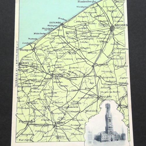 Bruges Le Befroi Ostende Geographische Karte JW 0099 C