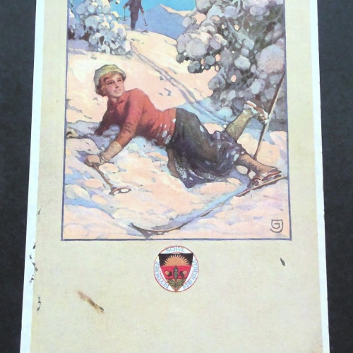 Deutscher Schulverein Skisport Gemälde JW 400264 C